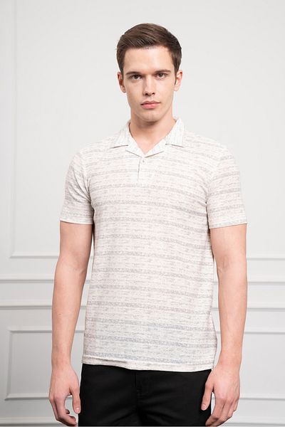 Morven Tricou pentru bărbați, gri Trend Dynamic Fit, cu croială relaxată, cu gât polo