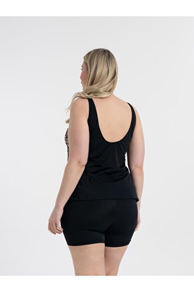 AQUAVİVA Tankini Aquaviva pentru femei, mărime mare, cu imprimeu leopard, cu pantaloni scurți Pamela cu decolteu în V