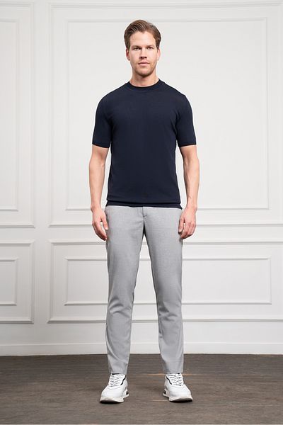 Morven Men's Navy Blue Trend Crew Neck Dynamic Fit Relaxed Cut Rayon T-Shirt