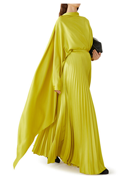 Solace London Yazlık Krep Etek - Sarı