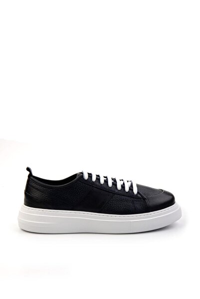 Bambi Lacivert Hakiki Deri Erkek Sneaker E01083018003