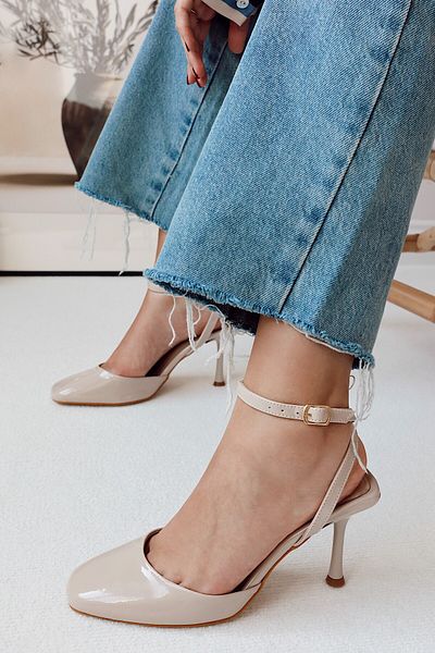 POLKA STORE Dupe Square Toe Back Open Stiletto Evening Dress Heeled Women's Shoes