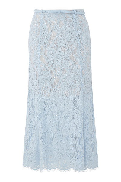 Self-Portrait Dantel Aşamalı Midi Etek