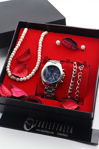 nw northwatch Gri Metal Kordon Roma Rakamlı Kadın Kol Saati Seti