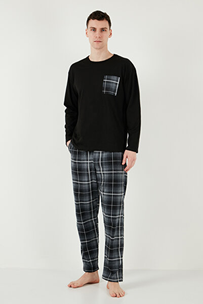 Buratti Σετ ανδρικές πιτζάμες - 100% βαμβάκι, καρό, τσέπες και ελαστική μέση, κανονική εφαρμογή 657200