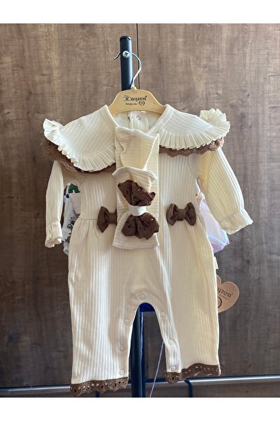 Baby PAMUKLU FİTİLLİ FIRFIR YAKALI BEBEK TULUM, BEBEK BAYRAMLIK TULUM, FİSTOL...