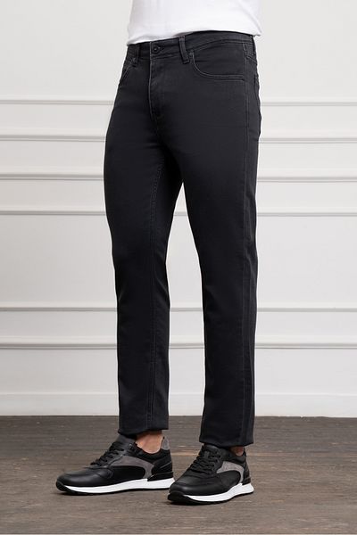 Morven Men's Anthracite Seasonal Cotton 5 Pocket Dynamic Fit Jean Trousers
