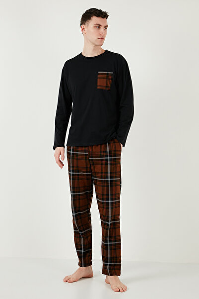 Buratti Σετ ανδρικές πιτζάμες - 100% βαμβάκι, καρό, τσέπες και ελαστική μέση, κανονική εφαρμογή 657200
