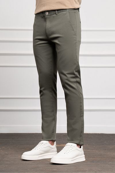 Morven Men's Green Slim Fit Slim Fit Chino Trousers