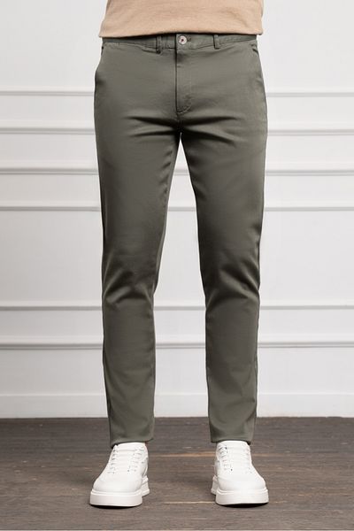 Morven Men's Green Slim Fit Slim Fit Chino Trousers