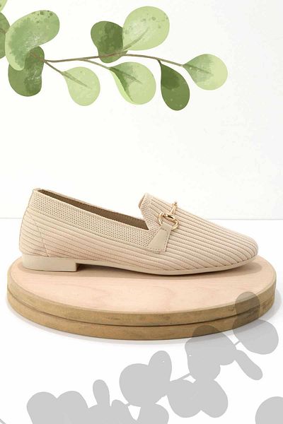 Bambi Μπεζ Γυναικεία Loafer Παπούτσια Κ 01320302082