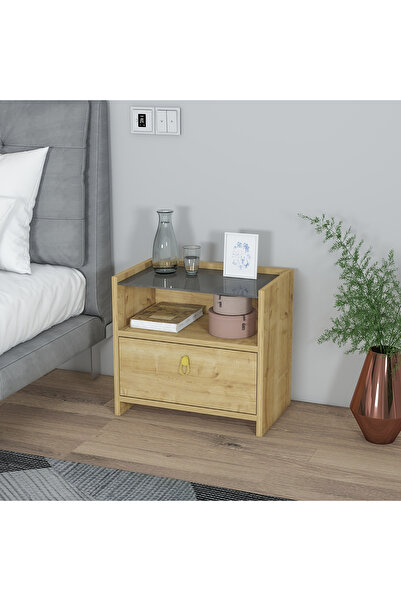 Home Mobiga Sane Camlı, Çekmeceli Komodin Safir