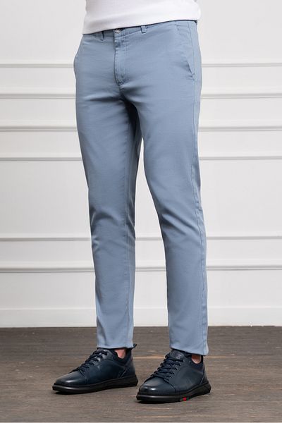 Morven Men's Blue Slim Fit Slim Fit Chino Trousers