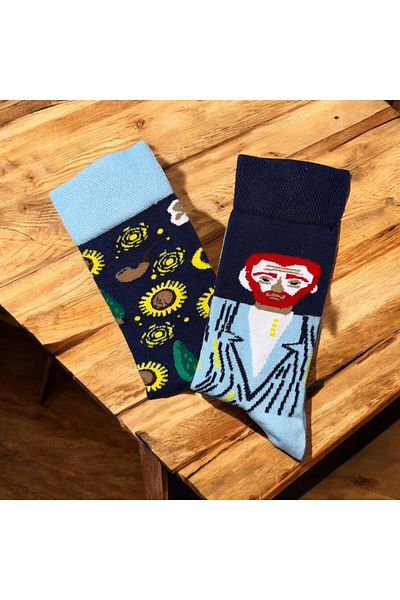 MODA Right Left Different Van Gogh Patterned Socks