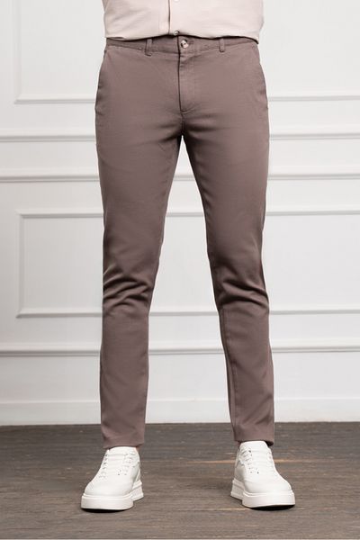 Morven Men's Brown Slim Fit Slim Fit Chino Trousers