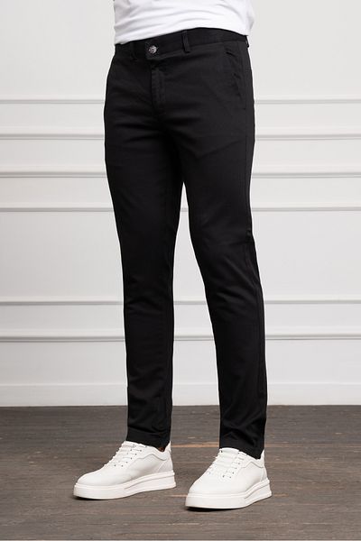 Morven Men's Black Slim Fit Slim Fit Chino Trousers
