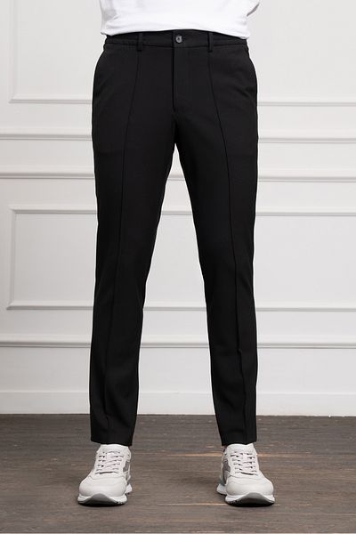 Morven Men's Black Slim Fit Slim Fit Elastic Trousers