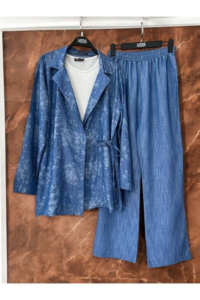 TCN Şahi̇n Side Lace Jacket Trousers Double Set
