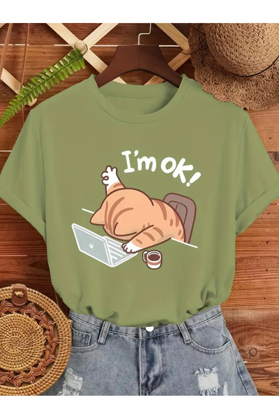 l'eivor İ' m Ok Cat Design Γυναικείο μπλουζάκι με στάμπα