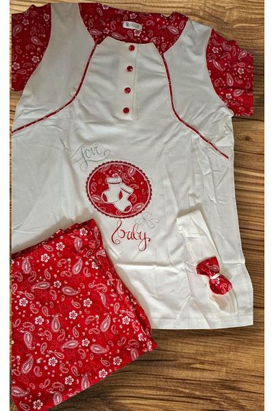 FLZ Modal Cotton Short Sleeve Maternity Pajamas Set