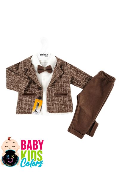 baby kids colors Baby Boy's 4-Piece Striped Stylish Suit with Bow Tie and Jacket