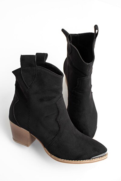 Lal Shoes & Bags Brush Kadın Kovboy Kısa Bot-s.siyah