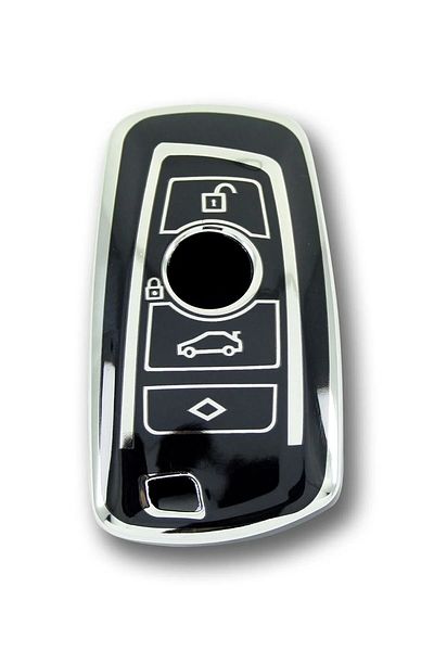 bigkey Key Case Cover for Bmw S. Series & X Series Clip Black Silver Color