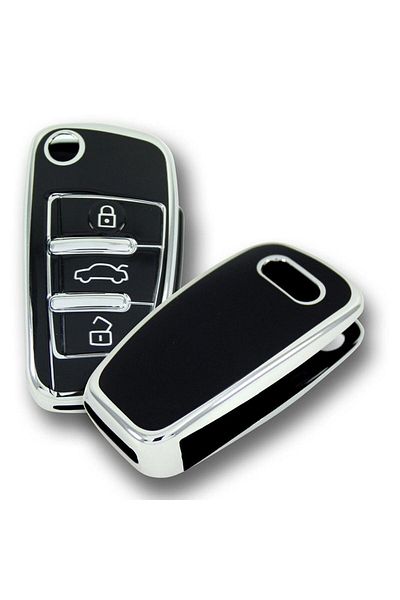 bigkey For Audi 2005 Onwards Sustali Black Silver Auto Key Remote Case Cover Auto Keychain