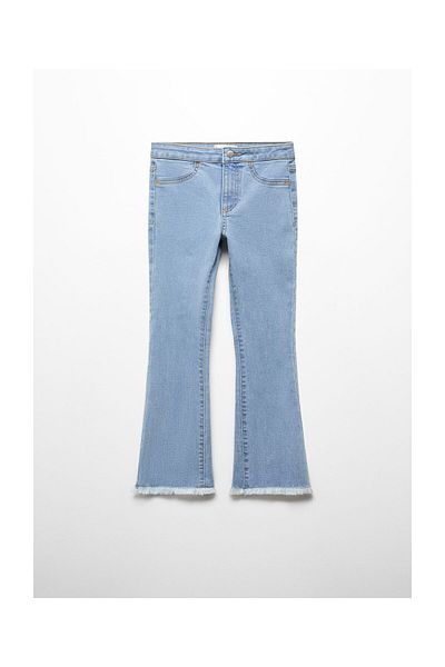 MANGO Kids Frayed finish flare jeans