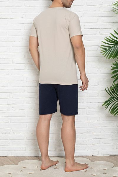 Edit by Trendyol Indigo béžová sada pyžama Regular Fit s koalovým potiskem - TMNSS25PT00041