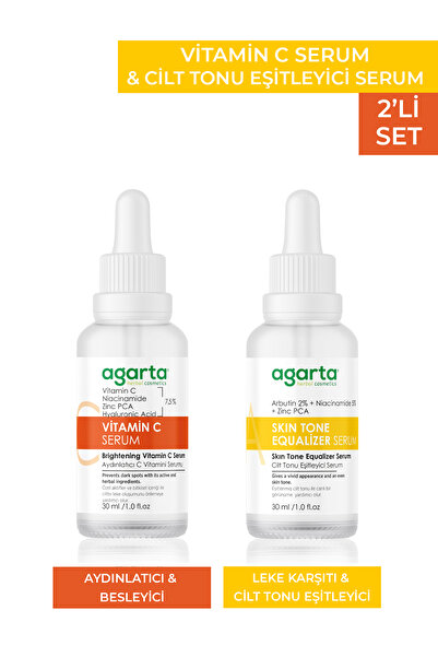 Agarta Koyu Leke Karşıtı Cilt Aydınlatıcı ve Canlandırıcı Bakım Seti(C Vitami...