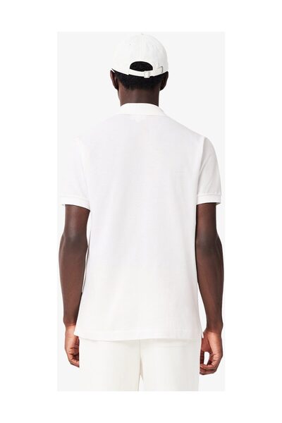 Lacoste Λευκό - 001 Πόλο μπλουζάκι με λαιμόκοψη για άνδρες