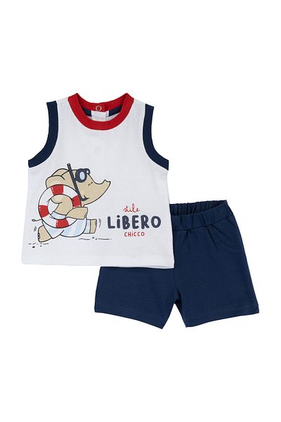 Chicco Bedrucktes ärmelloses T-Shirt und Shorts Set