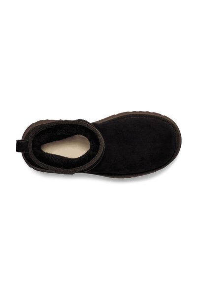 UGG Černé kožené dámské boty s plochým dnem - 1158311