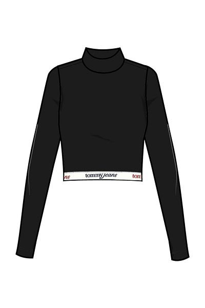 Tommy Hilfiger TJW SLIM CRP Tape – Mock Neck LS Simple Cut