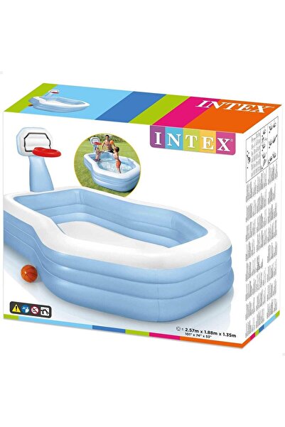 Intex Swim Center Shooting Hoops Family Pool, Blue/White