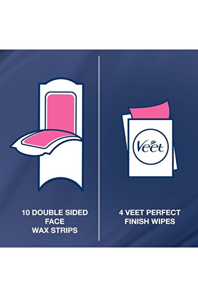 Veet Hair Removal Easy-Gel Wax Strips Bikini & Underarm for Sensitive Skin, Soothing Blue Cornflower