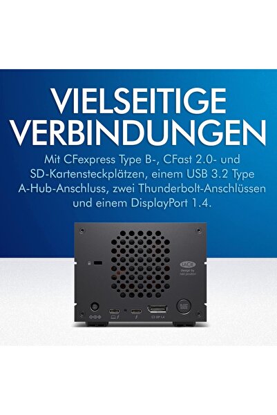 Lacie قرص صلب خارجي 2big Dock بسعة 20 تيرابايت - متوافق مع Thunderbolt وUSB4، واستعادة البيانات (STLG20000400)