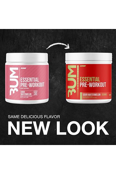 RAW cbum essential pre workout pre workout 30 services flavor sour watermelon