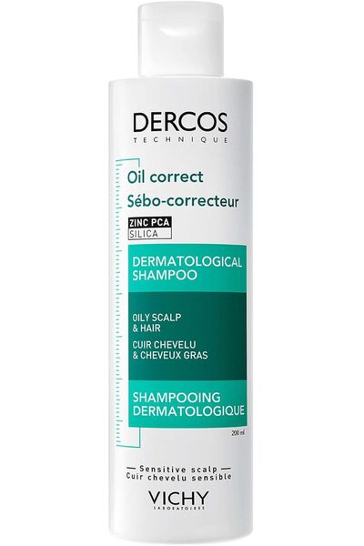 Vichy Dercos Technique – Oil Control Shampoo Sebo Regolatore Trattante, 200 ml