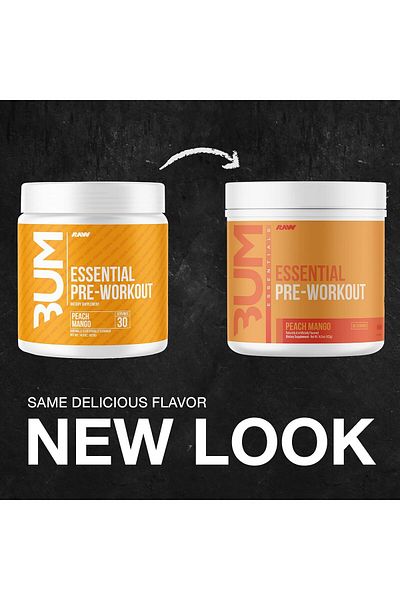 RAW Essential Pre-Workout Peach Mango 30 Servings