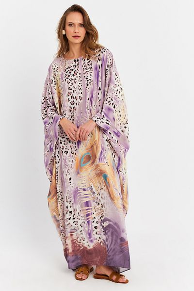 Cool & Modest Women's Multi Silk Kaftan Dress Malo4010