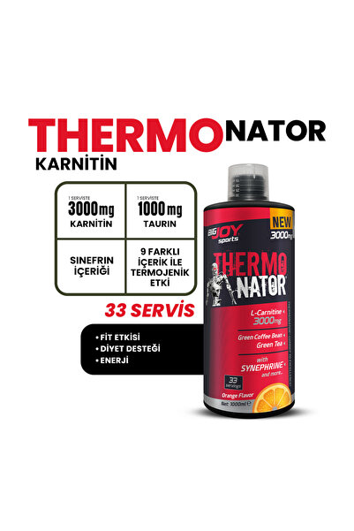 Bigjoy Sports Bigjoy L-Karnitin ThermoNator Portakal Aromalı - 33 Servis (L-Karnitin 3000 mg / Servis)