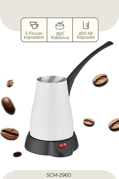 Sinbo Scm-2960 Perla - Blue Turkish Coffee Coffee Pot Machine White