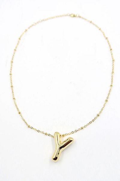 Trend Alaçatı Stili Goldene 3D-Gold-Halskette mit Buchstabe Y für Damen ALC-X13865