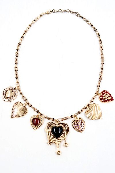 Trend Alaçatı Stili 2-teiliges Halsketten-Set mit goldenem Herz-Medaillon und Charm für Damen ALC-X13808