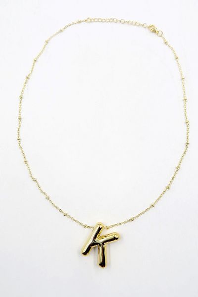 Trend Alaçatı Stili Women's Gold 3D Letter K Gold Necklace Alc-X13859