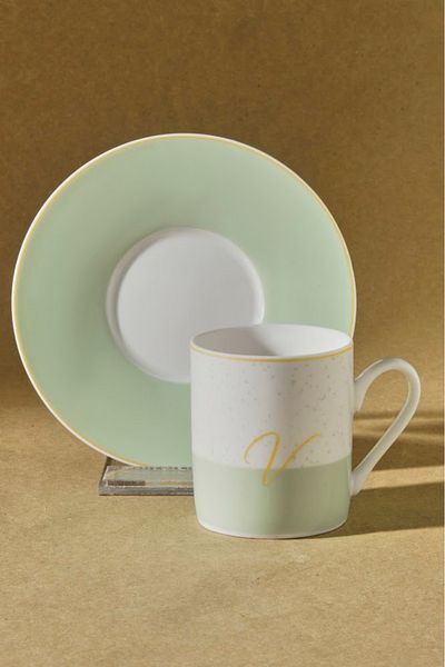 Karaca V Letter Single Porcelain Coffee Cup 100 Ml