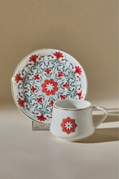 Karaca Camellia 6-Person Coffee Cup 100 ml