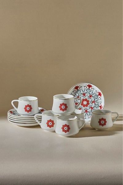 Karaca Camellia 6-Person Coffee Cup 100 ml